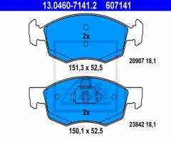 Ate 13.0460-7141 klocki hamulcowe fiat doblo 1,2-1,9 jtd 01-05, fiat doblo (119)