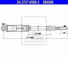 Ate 24.3727-0508 linka hamulca ręcznego fiat uno 83-92 pt, fiat uno (146a/e)