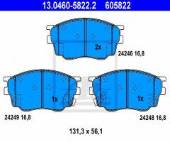 Ate 13.0460-5822 klocki hamulcowe mazda 6 02-07 1,8 z czuj., mazda 6 hatchback (gg)