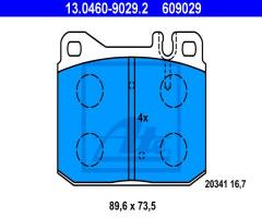 Ate 13.0460-9029 klocki hamulcowe mercedes w123 79-85, mercedes-benz sedan (w123)