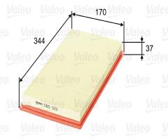 Valeo 585322 filtr powietrza volvo s40 1.6 96-, jeep cherokee (xj), volvo s40 i (vs)