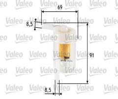 Valeo 587048 filtr paliwa, hyundai accent i (x-3), isuzu midi autobus (94000, 98000)