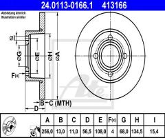 Ate 24.0113-0166 tarcza hamulcowa audi 80 91-92, audi 80 (8c, b4)