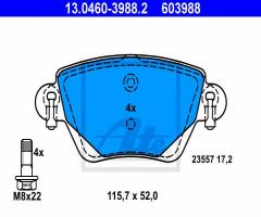 Ate 13.0460-3988 klocki hamulcowe ford mondeo iii 00-04 tył, ford mondeo iii sedan (b4y)