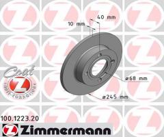 Zimmermann 100.1223.20 tarcza hamulc. audi 80 quattro  82-96 tył, audi 80 (81, 85, b2)