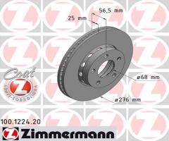Zimmermann 100.1224.20 tarcza hamulc. audi s2  90-96 2,2i 20v turbo przód, audi 80 (8c, b4)