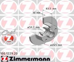 Zimmermann 100.1229.20 tarcza hamulc. audi a4  94-00 tył, audi a4 (8d2, b5)