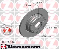Zimmermann 150.1272.20 tarcza hamulc. bmw 7 e38  94-01 tył, bmw 8 (e31)