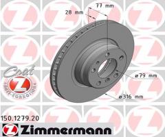 Zimmermann 150.1279.20 tarcza hamulc. bmw 7 e38  94-01, bmw 7 (e38)