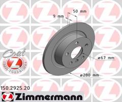 Zimmermann 150.2925.20 tarcza hamulc. bmw i3  13- tył, bmw i3 (i01)