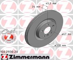 Zimmermann 150.2930.20 tarcza hamulc. bmw 2 f45  14- przód, bmw 2 active tourer (f45)