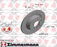 Zimmermann 150.2931.20 tarcza hamulc. bmw 2 f45  14- tył, bmw 2 active tourer (f45)