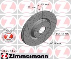 Zimmermann 150.2933.20 tarcza hamulc. mini john cooper works  07- przód, mini mini (r56)