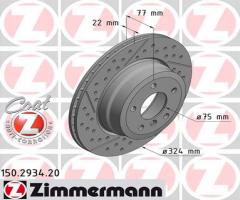 Zimmermann 150.2934.20 tarcza hamulc. bmw 1 e82  07- tył 135i, bmw 1 (e82) coupe 