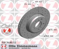Zimmermann 150.3480.52 tarcza hamulc. bmw 5 f10  10-  tył, bmw 6 (f13) coupe 
