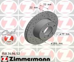 Zimmermann 150.3496.52 tarcza hamulc. bmw 1 f20  11- przód, bmw 1 (f20)
