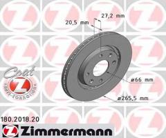 Zimmermann 180.2018.20 tarcza hamulc. citroen berlingo,xsara peugeot 206, citroËn bx (xb-_)
