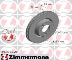 Zimmermann 180.3026.20 tarcza hamulc. citroen c4 grand picasso  13- przód