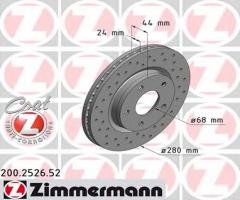Zimmermann 200.2526.52 tarcza hamulc. nissan juke  10- przód, nissan juke (f15)