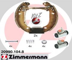 Zimmermann 20990.104.8 szczęki hamulc.+cylinderki (zestaw) renault clio i, renault super 5 (b/c40_)