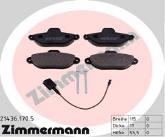 Zimmermann 21436.170.5 klocki hamulc. fiat 500  09- przód, fiat panda (169)