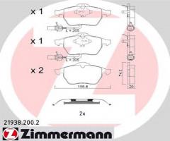 Zimmermann 21938.200.2 klocki hamulc. audi a6 (c5)  97-04, audi a6 (4b2, c5)
