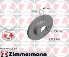 Zimmermann 230.2356.20 tarcza hamulc. fiat punto,seicento, alfa romeo 155 (167), fiat panda (169)