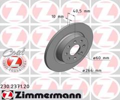 Zimmermann 230.2371.20 tarcza hamulc. fiat grande punto  05- tył, fiat punto evo (199), opel corsa e