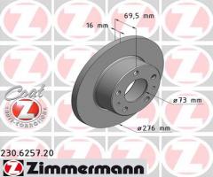 Zimmermann 230.6257.20 tarcza hamulc. iveco daily ii 29  99-06 tył (-abs)
