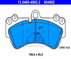 Ate 13.0460-4992 klocki hamulcowe vw touareg 02-, porsche cayenne (955), vw touareg (7la, 7l6, 7l7)