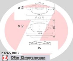 Zimmermann 23245.180.2 klocki hamulc. renault laguna  01-, espace 02-, renault laguna ii (bg0/1_)