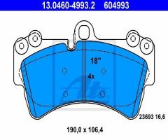 Ate 13.0460-4993 klocki hamulcowe vw touareg 02-, audi q7 (4l), porsche cayenne (955)