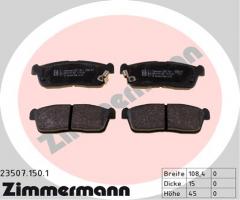 Zimmermann 23507.150.1 klocki hamulc. suzuki alto  09-, nissan pixo (ua0), subaru justy iv