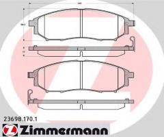 Zimmermann 23698.170.1 klocki hamulc. nissan navara  05-, nissan navara (d40), renault koleos (hy_)