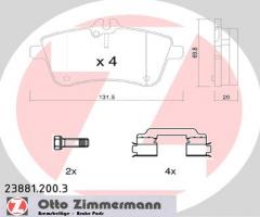 Zimmermann 23881.200.3 klocki hamulc. mercedes w245 b-klasa  04-11, mercedes-benz klasa a (w169)