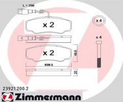 Zimmermann 23921.200.2 klocki hamulc. nissan cabstar  06- tył