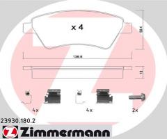 Zimmermann 23930.180.2 klocki hamulc. renault megane ii  02-05, renault kangoo (kc0/1_)