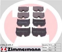 Zimmermann 23943.175.1 klocki hamulc. mercedes w220 s-klasa s55amg  02-06, mercedes-benz cls (c219)