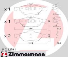 Zimmermann 24022.178.1 klocki hamulc. toyota yaris  06-