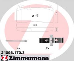Zimmermann 24098.170.3 klocki hamulc. vw touareg  05- przód, audi tt (8j3), vw touareg (7p5)