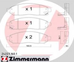 Zimmermann 24227.160.1 klocki hamulc. nissan navara  05-, nissan leaf