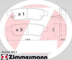 Zimmermann 24240.165.1 klocki hamulc. nissan navara  05- tył, nissan navara (d40)
