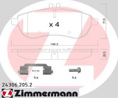 Zimmermann 24306.205.2 klocki hamulc. mercedes w204 c-klasa  07-