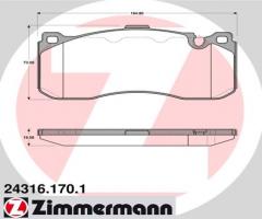 Zimmermann 24316.170.1 klocki hamulc. bmw 1 e82  07- 135i przód, bmw 3 (e90)