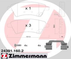 Zimmermann 24391.160.2 klocki hamulc. fiat sedici  06-, fiat sedici, suzuki sx4 sedan (gy)