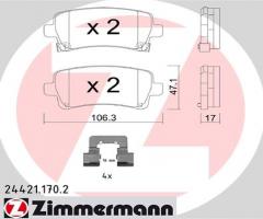 Zimmermann 24421.170.2 klocki hamulc. opel insignia  08- tył, opel insignia, saab 9-5 (ys3g)