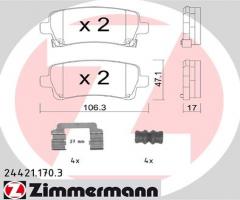 Zimmermann 24421.170.3 klocki hamulc. opel insignia  08- tył, opel insignia, saab 9-5 (ys3g)