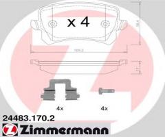 Zimmermann 24483.170.2 klocki hamulc. vw tiguan  07- tył, audi q3 (8u), seat alhambra (710)