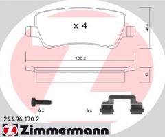 Zimmermann 24496.170.2 klocki hamulc. volvo s80 ii  06- tył, volvo v60