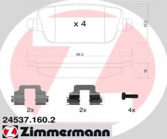 Zimmermann 24537.160.2 klocki hamulc. ford mondeo  07- tył, ford mondeo iv turnier (ba7)
